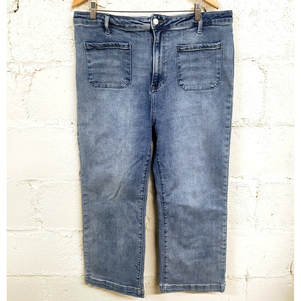 Freckled Poppy Risen Wide Leg High Rise Jeans Plus 3XL Stretch BOHO Festival